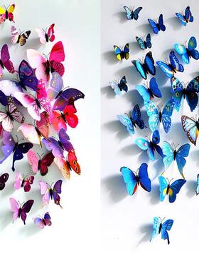 creative beautiful pvc 3d butterfly wall sticker for home de