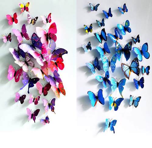 creative beautiful pvc 3d butterfly wall sticker for home de