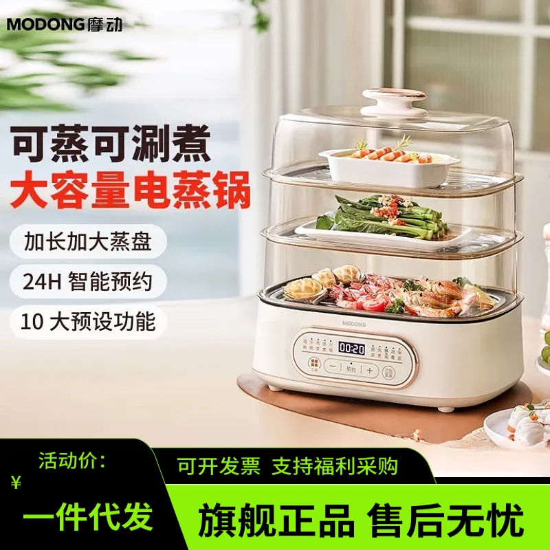 摩动电蒸锅家用蒸炖煮一体小型多