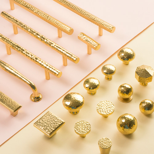 法式中古风抽屉轻奢金色黄铜拉手