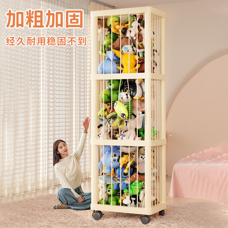 娃娃收纳桶升级弹力绳的款绒玩具收纳神毛器放娃娃公仔透明收纳桶