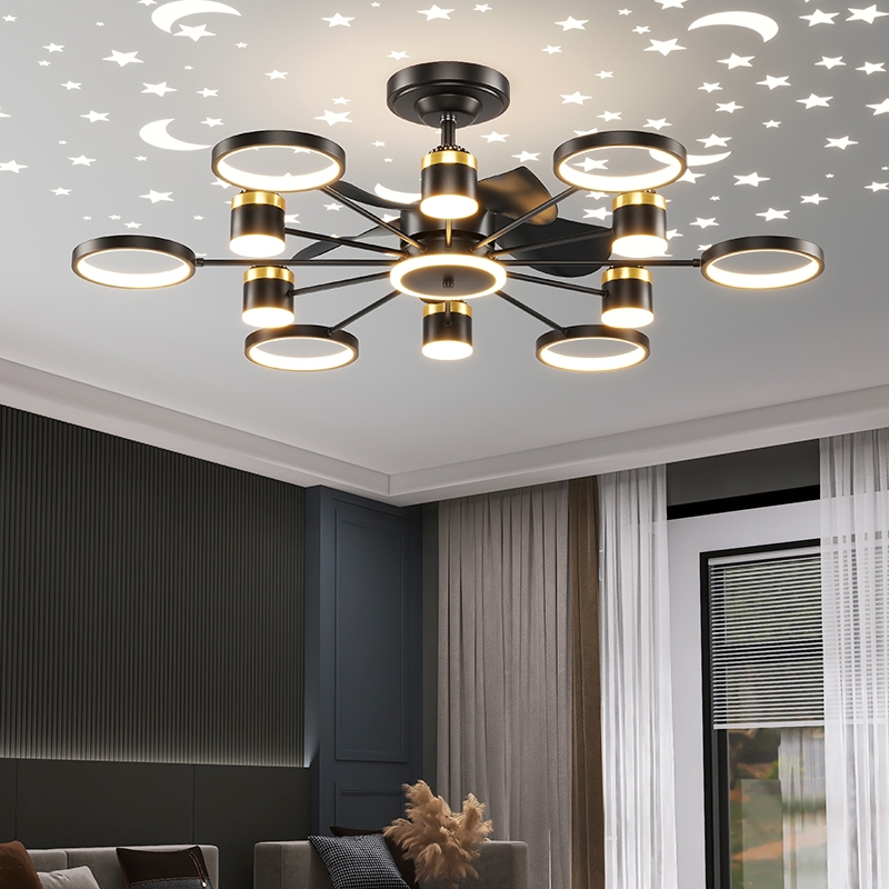 客厅吊灯现代简约家用餐厅灯风扇