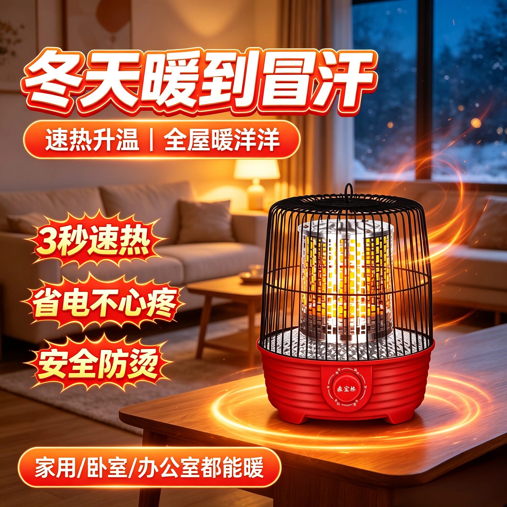 森宝格鸟笼取暖器家用电暖器烤火