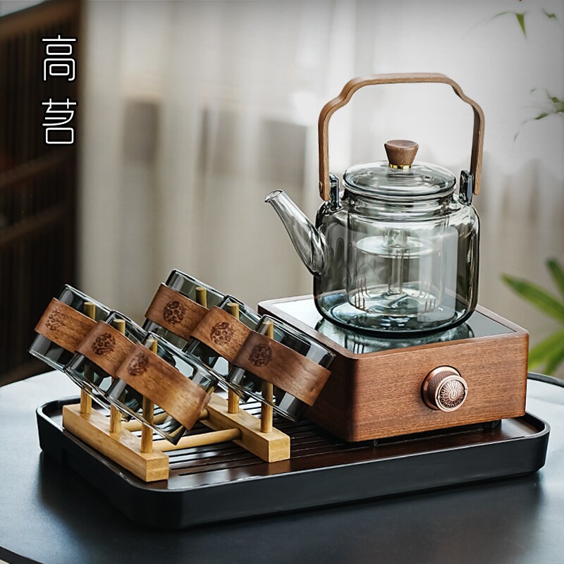 高茗胡桃木电陶炉煮茶壶耐高温蒸图片