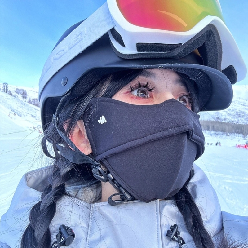 3D立体保暖口罩女冬季高颜值加大时尚细绒防寒风防晒全脸面罩潮男