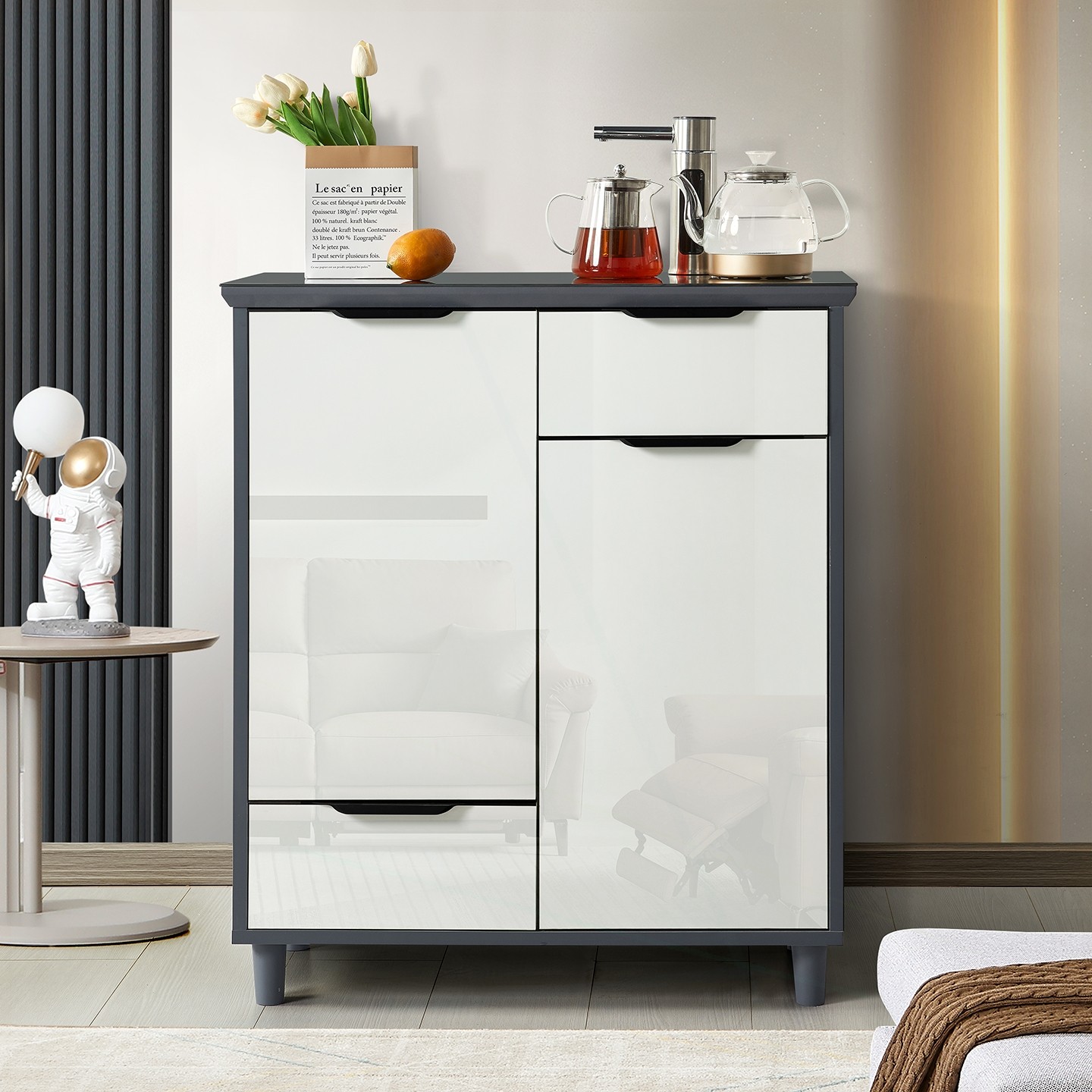 实木茶吧机置物柜一体2025新款家水机用客厅全自动智能餐边柜饮