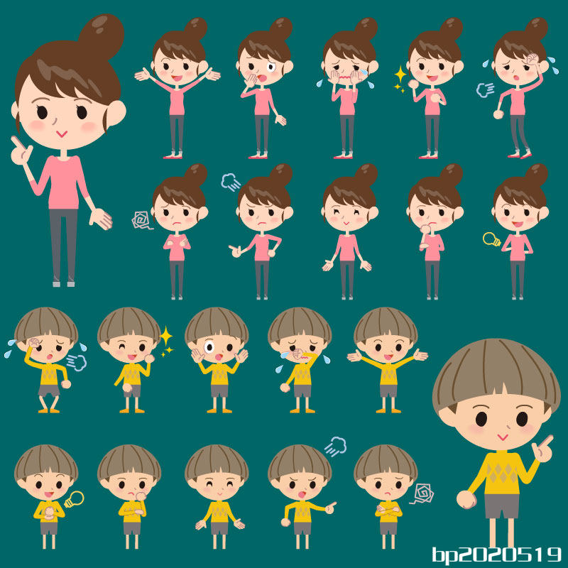 flash人物素材ai/an人物素材flash动画制作 an/animate小孩源文件