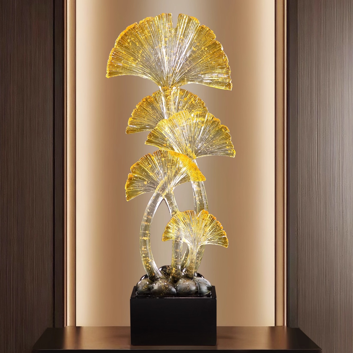 高级感摆件银杏叶寓意好摆件