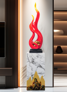 入户玄关风生水起摆件轻奢高档客厅屏风电视柜沙发旁落地大型装饰