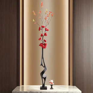 入门玄关长款细高花瓶客厅插花壁龛电视柜墙高档艺术摆件乔迁装饰