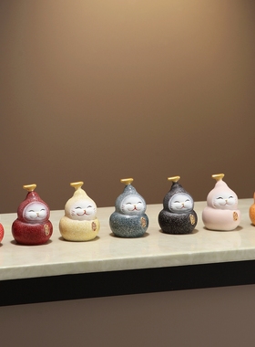 七彩葫芦招财猫小摆件2025新