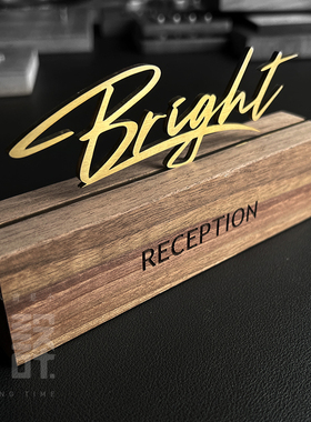 收银台牌桌面立牌logo立体字展示提示牌公司前台酒店接待留位牌