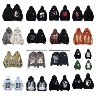 跨境欧美高街ERD恶魔岛复古cleanfit男女同款 vtg卫衣外套秋冬潮