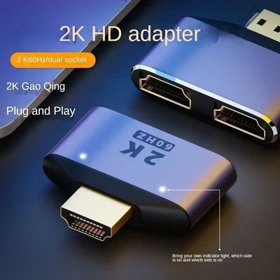 HDMI-Compatible to DualHDMI-Compatible Adapter HD 2K Dual Ou