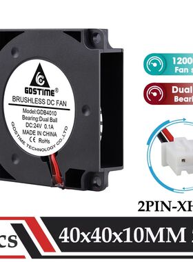 Gdstime 2Pcs 40mm 24V 3D Printer Fan 40x10MM Dual Ball Turbo