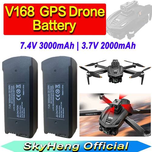 Original V168 Pro Max GPS Battery 7.4V 3000mAh V168 Dron 3.7