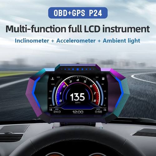 OBD + GPS HUD P24 Car OBD Head Up Display HUD on Board Compu