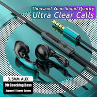 9D HIFI Heavy Bass Waterdrop Style Wired Earphones 3.5MM AUX thumbnail 5