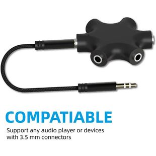 5-Jack Female Connector Adapter 3.5mm Multi Headphone Audio