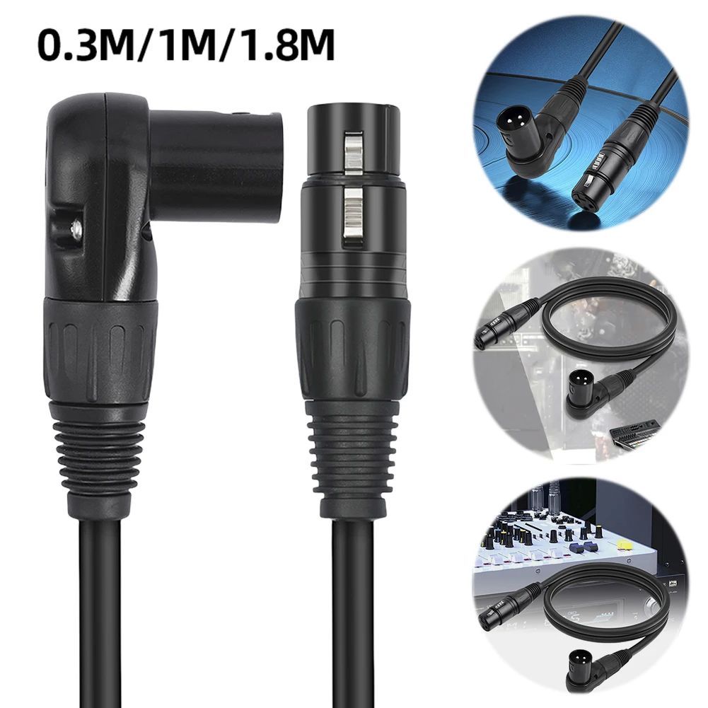 0.3/1/1.8M Right Angle XLR Cable 90-Degree Male To Straight