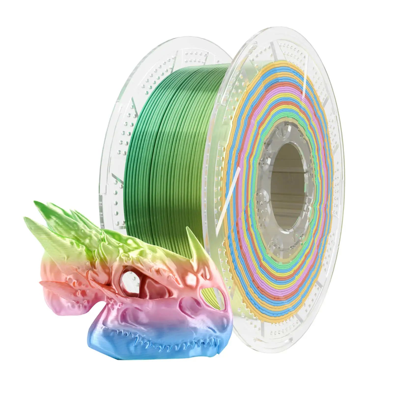Conjure Silk PLA Rainbow Matte Multi-Color 1.75mm Dual/Tri C