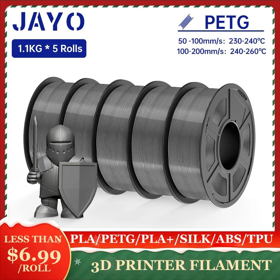JAYO PLA Meta / ABS / PETG / SILK / PLA Filament 1.75MM 5Rol