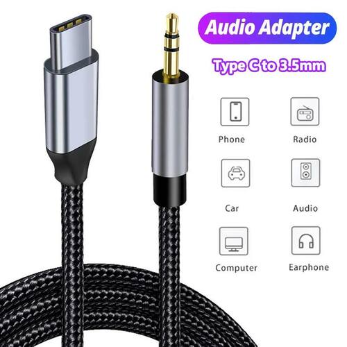 AUX Audio Cable USB C to 3.5mm Jack AUX Cord Car Speaker Hea