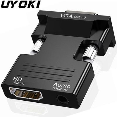 Male to Female HDMI-compatible to VGA Adapter HD 1080P Audio