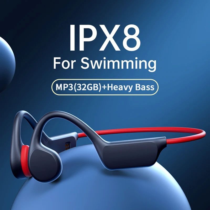 Bone Conduction Earphones Bluetooth Wireless IPX8 Waterproof