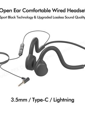 Open Ear Wired Headset 3.5mm Air Born Headphone Type C Digit