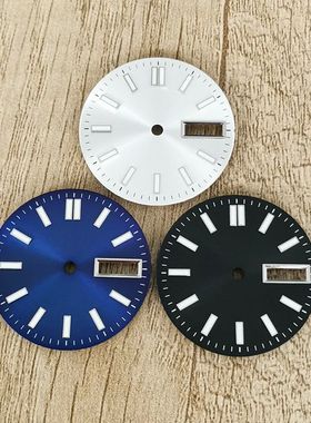28.5mm Double Calendar Watch Dial Sunburst Watch Faces Green