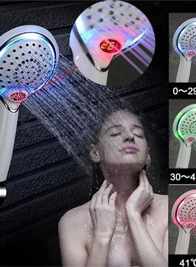 LED Shower Shower Head Digital Display 3 Colors Temperature