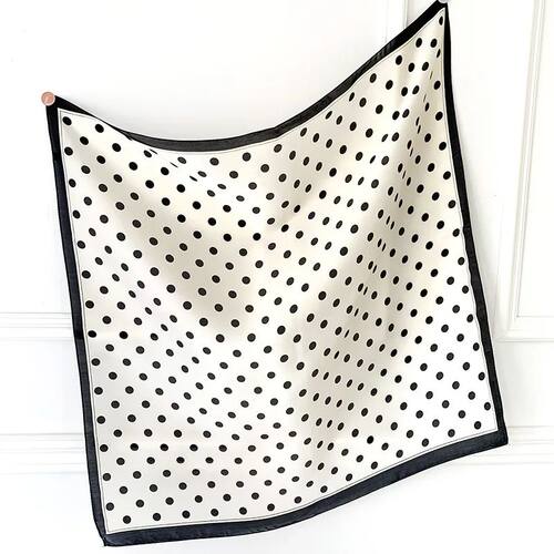 2023 Luxury Square Silk Scarf Women Luxury Polka Dot Shawls