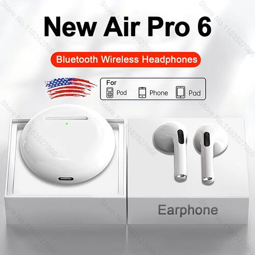 #Original Air Pro 6 TWS Wireless Headphones Bluetooth Earpho