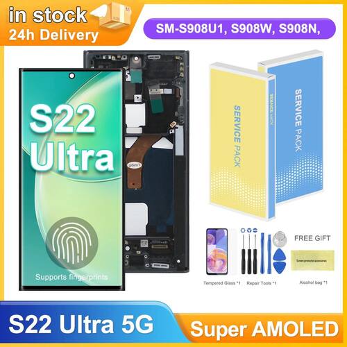 6.67” Super AMOLED Screen for Samsung Galaxy S22 Ultra 5G S