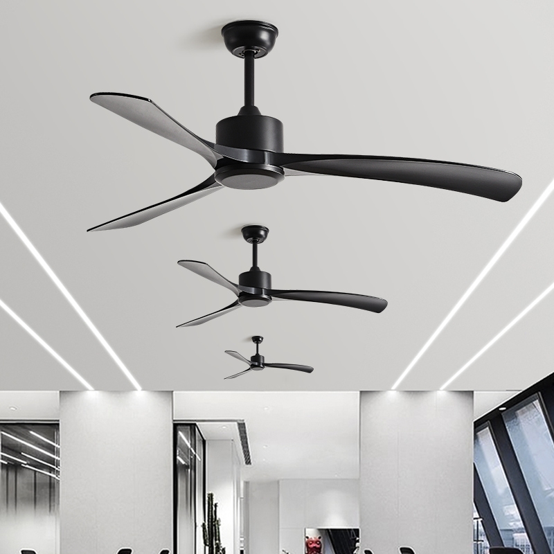 56寸大风力静音吊扇黑色餐厅复古扇家用商用工业无灯吊顶电风扇吊