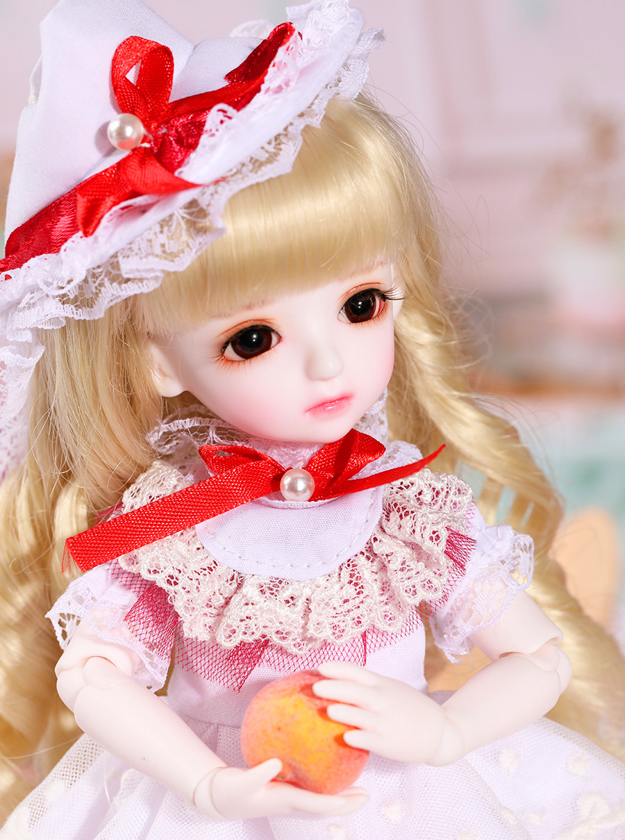 新款bjd娃娃sd娃娃 假发 1/6分萌娃玩偶头发 大波浪卷 齐刘海长发