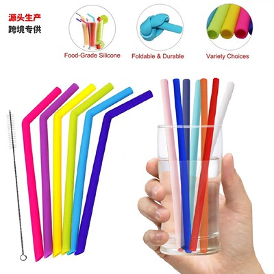 Reusable Silicone Straw Long Flexible Silicone Drinking Stra