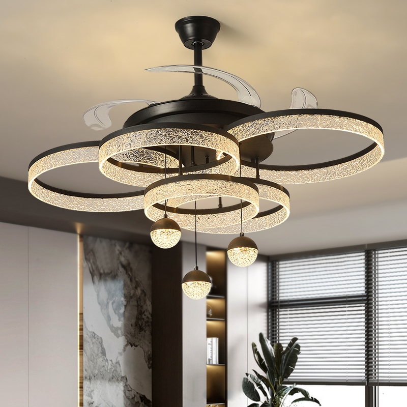 风扇灯吊扇灯客厅灯轻奢高级感20