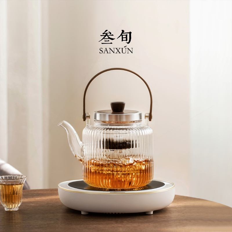 叁旬耐高温玻璃煮茶器电陶炉蒸煮茶具茶炉茶壶烧水壶家用小型养生