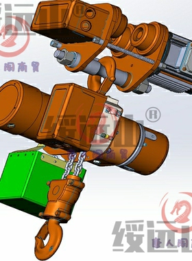 2t吨电动葫芦滑车倒链3D三维几何数模型曲面造型图纸起重机械电缆