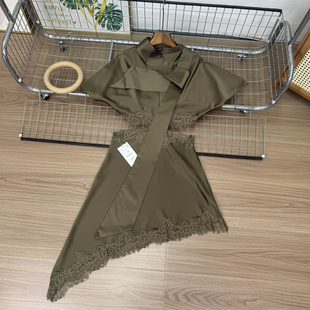 圆领蕾丝拼接丝缎质感迷笛连衣裙女5919 041 5919041新款 WMXZ春季