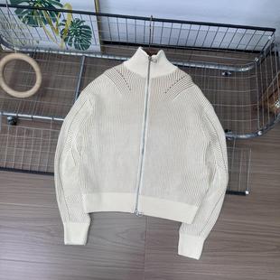 毛衣女5755 WMXZ秋季 针织开衫 立领拼色纹理长袖 349 5755349新款