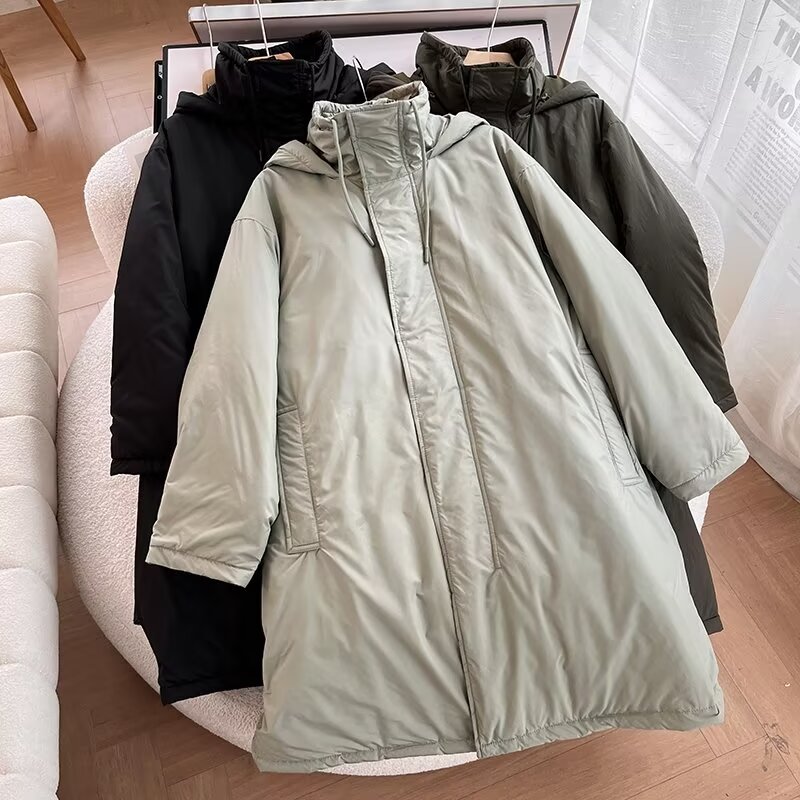 工装风衣棉衣外套宽松连帽大衣