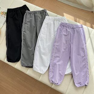 WMXZ春季 试衣间童装 男女童拼色透气百搭休闲束脚裤 2025新款