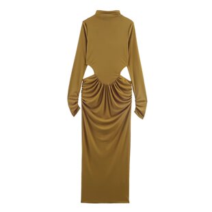 高领垂性开口设计优雅迷笛连衣裙女1131 310 1131310新款 WMXZ春季