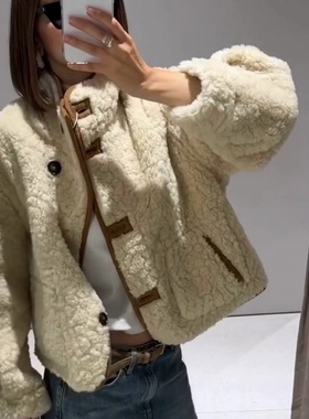 WMXZ秋季6318254新款立领双面穿口袋饰宽松百搭复古外套6318/254