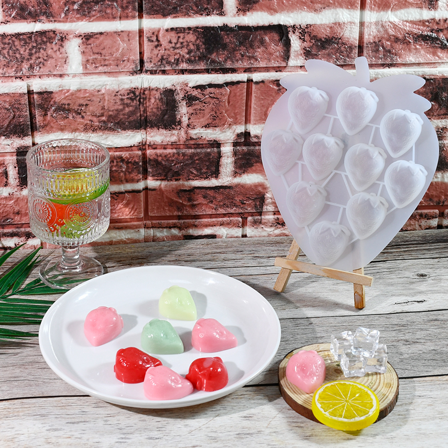 diy滴胶模草莓巧克力曲奇果冻模