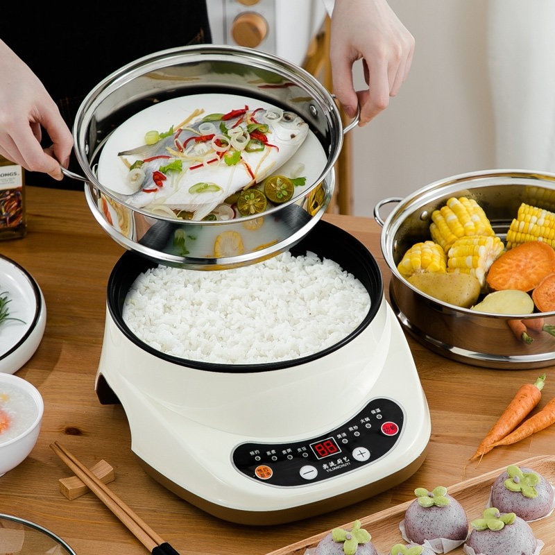 电煮锅多功能一体家用电火锅宿舍寝室煮面电炒菜炒锅一体式保温锅,厨房电器,电热火锅/煎锅,淘宝优惠券,粉丝福利购,淘宝优惠卷