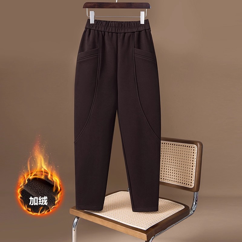 加绒萝卜裤女秋冬款哈伦裤九分裤